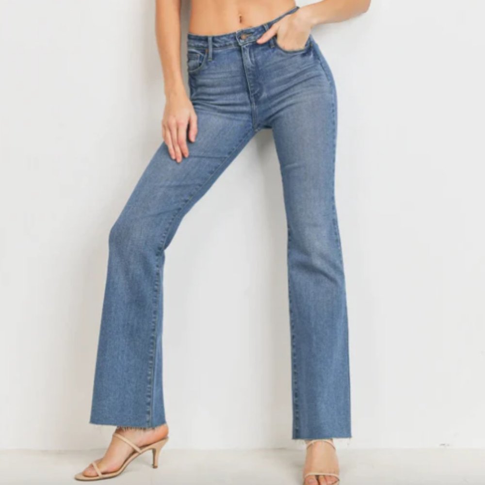 Just Black Denim - High Rise Scissor Cut Flare Medium
